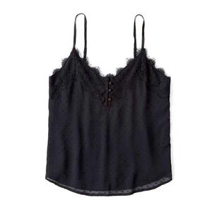Abercrombie Black Lace-Trim Clipdot Camisole